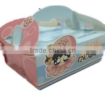 disposable paper food box for noodle and pasta with handle