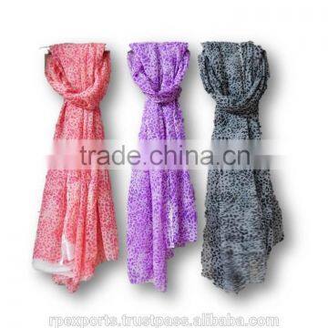 New fancy printed poly - chiffon scarf