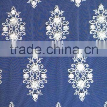 3D wedding dress embroidery white flower mesh lace fabric