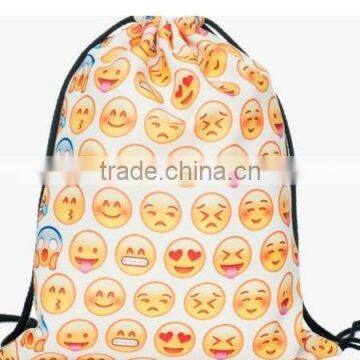 Fashion Cute emoji cheap folding mini canvas girls travel backpacks