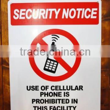 acrylic customized warning sign security notice