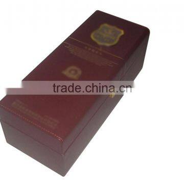 Chinese factories wholesale custom high-grade leather wine box, deep red gift box