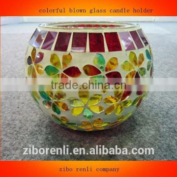 Wedding Favors Handmade Colorful Blown Glass Candle Holder