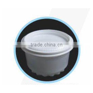 Disposable cheap plastic soup bowl with lid White color 300ml