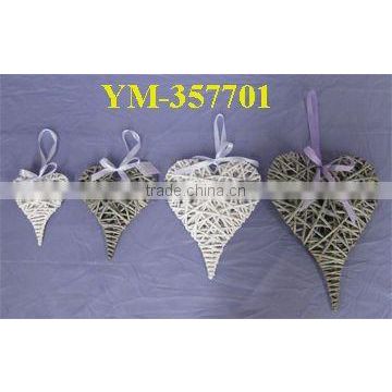 handmade hanging wicker heart shaped wedding decorations