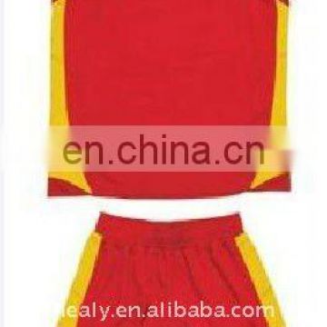 red yellow custom basketball uniform