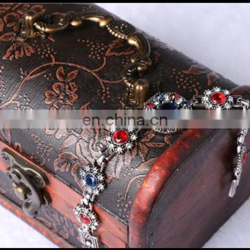 Sterning Antique Bracelet Ruby & Sapphire Bracelet Rhinestone Flower Bracelet