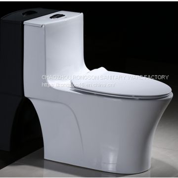 Chinese manufacturer wholesale ceramic elegant one piece siphonic toilet with high quality soft closed seat cover