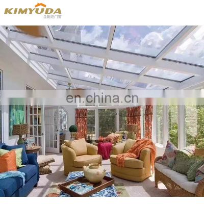 Large Luxury Green House Outdoor Tempered Glass Backyard Sunroom Freestanding Aluminum Alloy Glasshouse