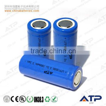 Alibaba wholesale cheap rechargeable lifepo4 18500 battery / 18500 3.2v lifepo4 battery / 3.2v 1000mah 18500 li-ion battery