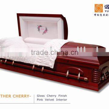 Female Esther cherry wooden coffin(Carb Certificated)