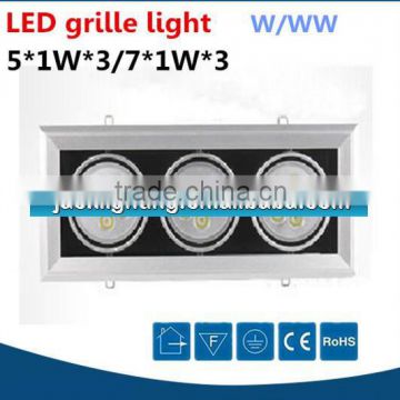 Aluminum Wholesale high bright 6500k down light led grille 5w, led squre grille lamp 5Watts 7w