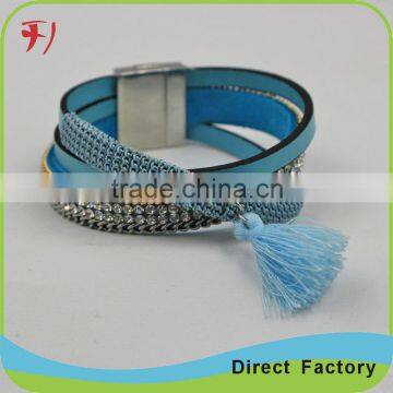 steel company stylish trending hot slap button leather hand made bracel