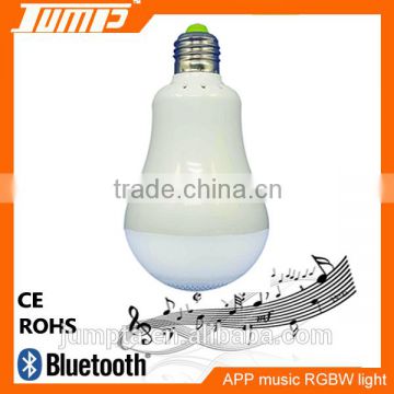 ShenZhen factory E27 11W RGBW color changing bluetooth speaker Smart APP led bulb