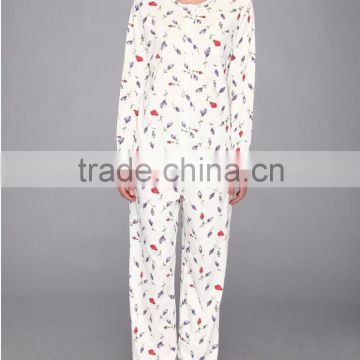 Wholesale Cotton Long Sleeve Printed Women Pajama Set