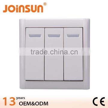 Best sale CE 3 gang 1way white wall switch