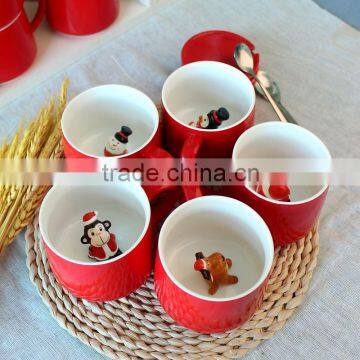 Creative Santa Claus Monkey penguin drinks mug,Cute Cartoon Christmas ceramic cup ,animal coffee cup