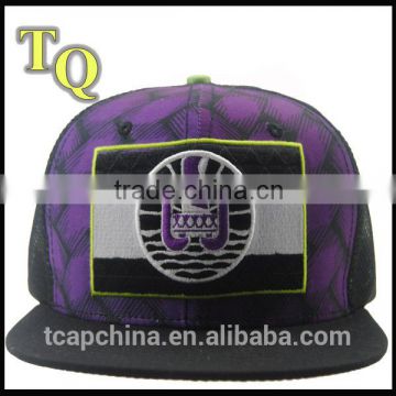 Tahita hot sell 6panel flat brim embroidery patch trucker cap