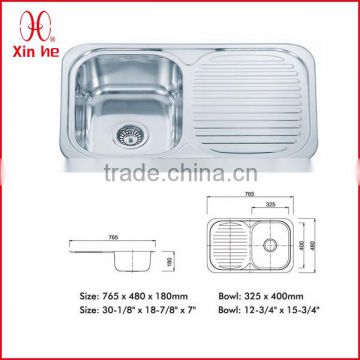 single bowl stainless steel sink with drainboard