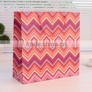 Recyled full color shopping package customized retail kraft paper bag