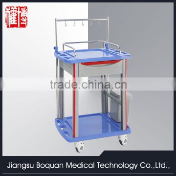 One drawer plastic-steel columns with one dust baskets ABS transfusion trolley