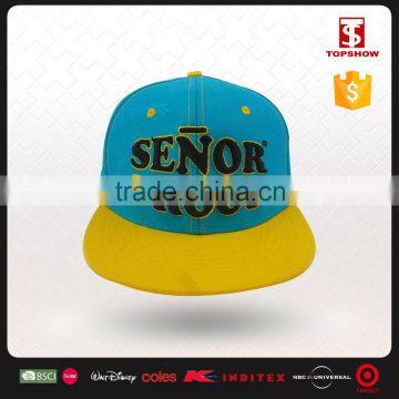 Customized embroidery cotton flat snapback cap