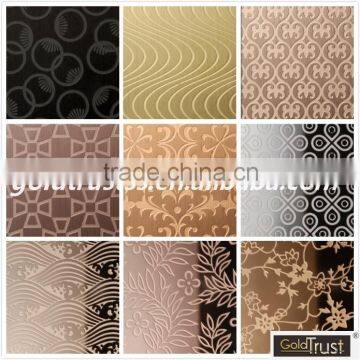 china suppler 304/316 art etching finish stainless steel sheet ,decorative wall panel