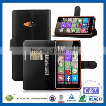 C&T New Luxury Black leather flip cover for lumia 540