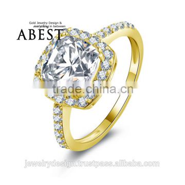 Big Fancy Cushion Shape Ring 10K Gold Yellow Ring Simulated Diamond Jewelry New Wedding Engagement Ring For Women Gift