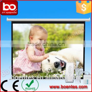 CE Approve 84-120 Inch Electric Motorized Type Projector Screen with Remote Control