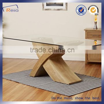 Modern Design MDF Dining Table With Tempered Glass