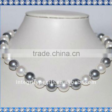 12mm Round Shape Necklace With Shell Pearls