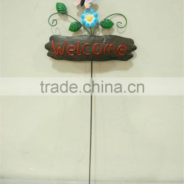 metal art for garden new frog stick for outdoor decoration