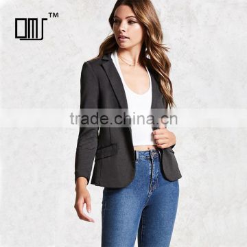 Business womens office notched lapels 3/4 sleeves single-button blazer jacket