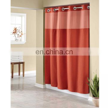 Hookless Waffle Fabric Shower Curtain, High Quality Light color Waterproof Midewproof Shower Curtain