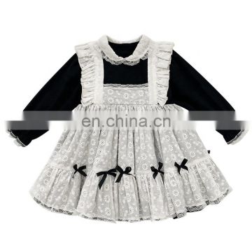 6513 Baby girls dress designs kids girls fashion maid outfit spring dress