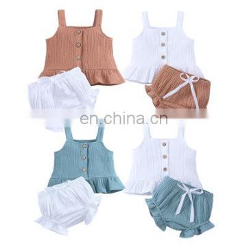 baby girl clothes 2 PCS Baby Sets Top + Short Solid Color Children'S Sweater
