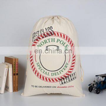 Christmas gift bags 100% cotton 50*70cm Canvas  elk S  Drawstring Large Rope storage bags The Christmas bag