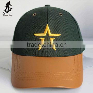 Army green 6 panel caps star embroidered hats for men