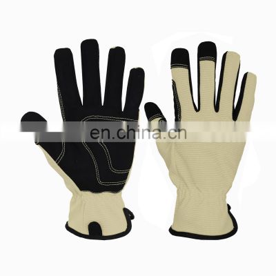 HANDLANDY brown nubuck Vibration-Resistant Repair hand Gloves Gardening Work touchscreen gloves for outdoor