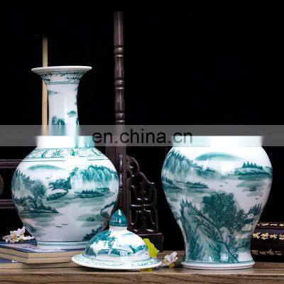 Home decor chinese blue and white ceramic porcelain flower vase