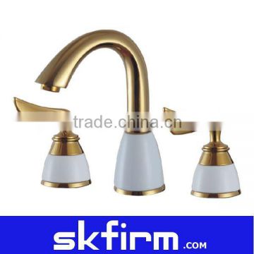 Good Quality 3-hole Bathroom Faucet Gold Finished