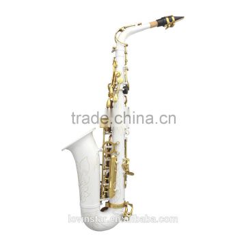 High quality brass material white alto saxophone with Sax accessories