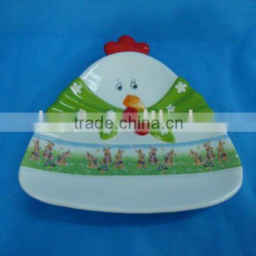 New Ceramic chicken shaped plate