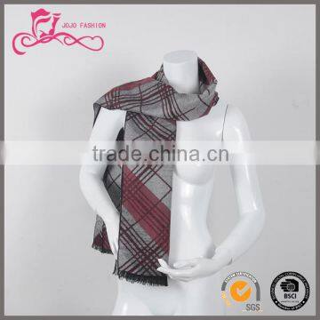 Custom Men designer scarf long wool pashmina check pattern scarf
