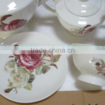 15pcs arabic new bone china with decal stock, 15pcs ceramic tea set stocklots