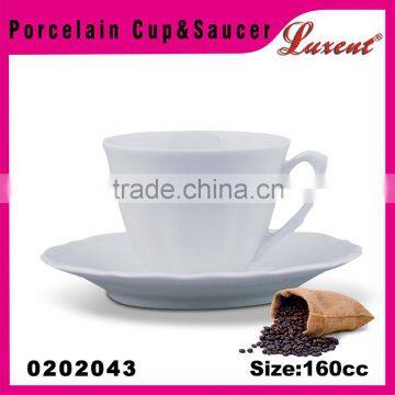 wholesale cheap high quality super white ceramic cup and saucer