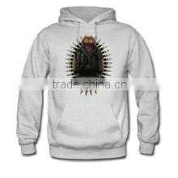 Custom made Pullover Silver Grey Hoody with Printing at front