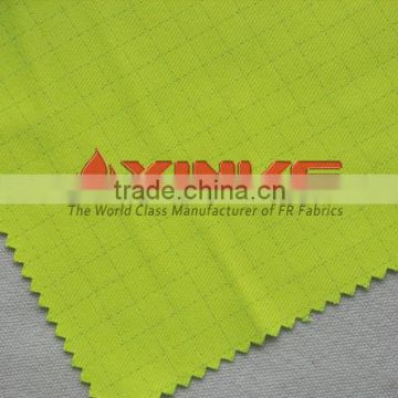NFPA 2112 Hi vis Yellow permenent flame resistant FR AS Modacrylic cotton fabric