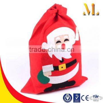 Cheap non-woven fabrics backpack joint Christmas eve Santa Claus gift bag
